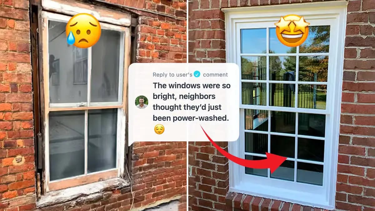 Before and after window replacement comparison